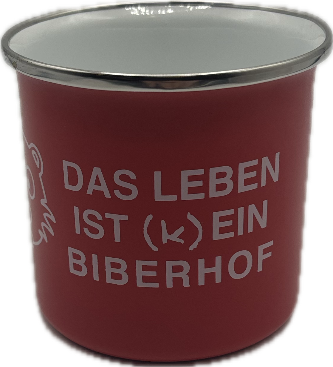 Biber Tasse "Das Leben ist (k)ein Biberhof , Emaille , verschiedene Farben