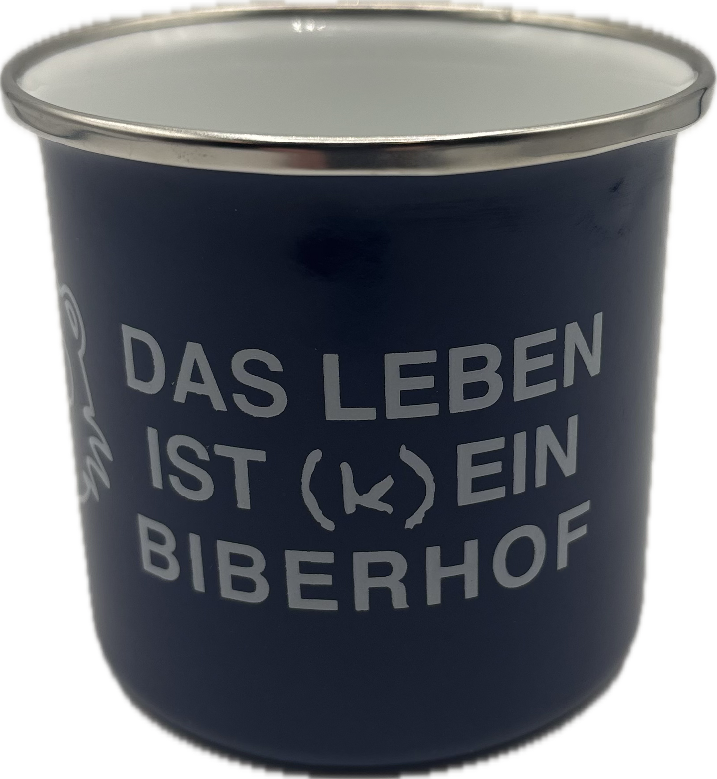 Biber Tasse "Das Leben ist (k)ein Biberhof , Emaille , verschiedene Farben