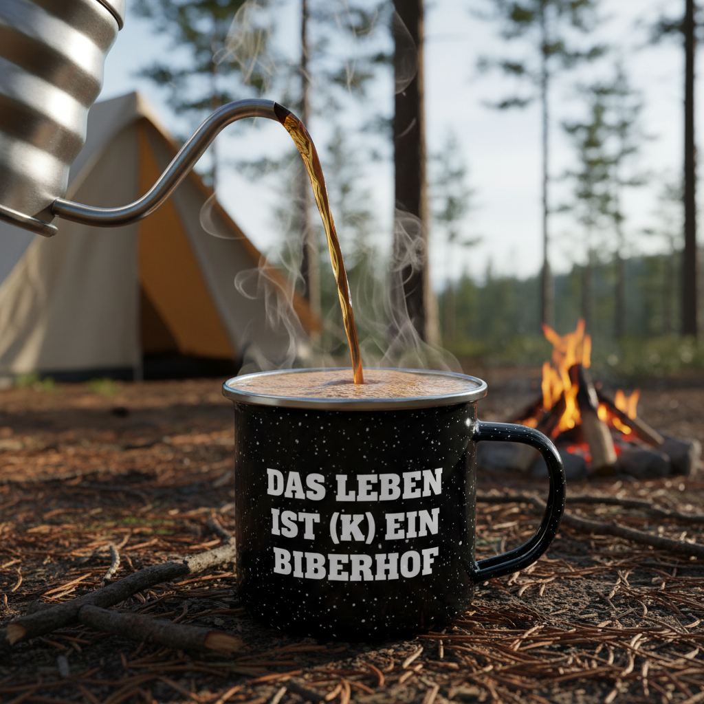 Biber Tasse 'Das Leben ist (k)ein Biberhof' - Schwarz