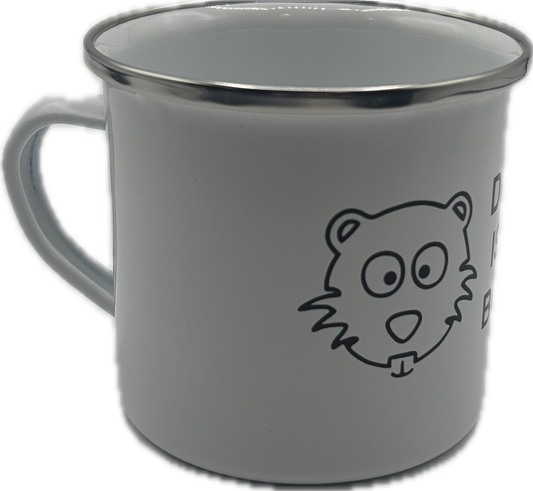 Biber Tasse "Das Leben ist (k)ein Biberhof , Emaille , verschiedene Farben